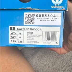 Adidas Gazelle Indoor Shoes - Clear Sky and White